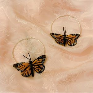 Butterfly Hoop Earrings